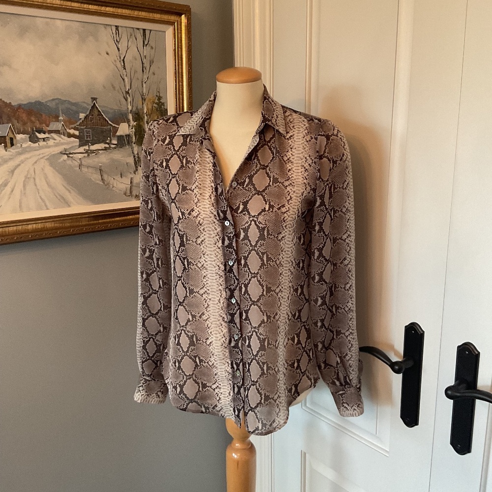Zara snake print blouse size small